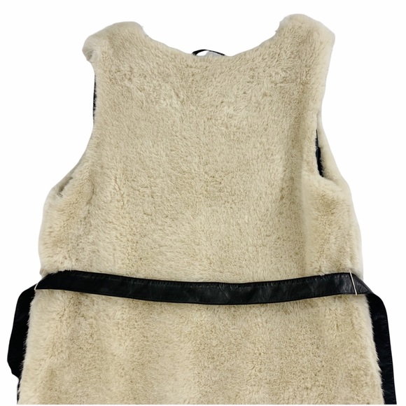 H&M Super Soft Faux Fur Tie Belt Waist Vest - Picture 5 of 14